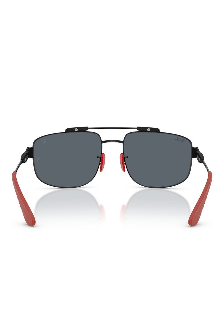 x Scuderia Ferrari 58mm Square Sunglasses, Alternate, color, BLACK / BLUE