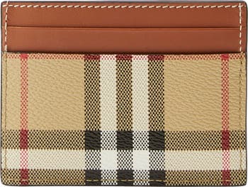Sandon Check Canvas & Leather Card Case