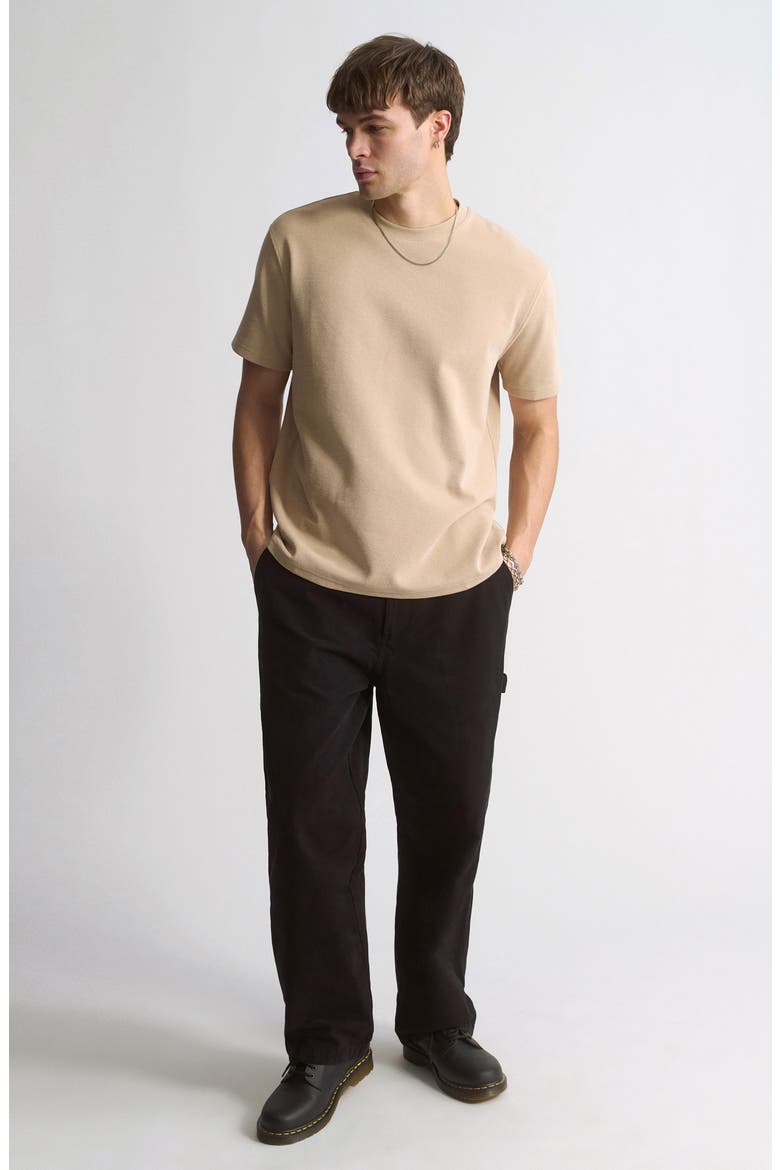 Cotton Blend Crewneck T-Shirt, Alternate, color, OXFORD TAN