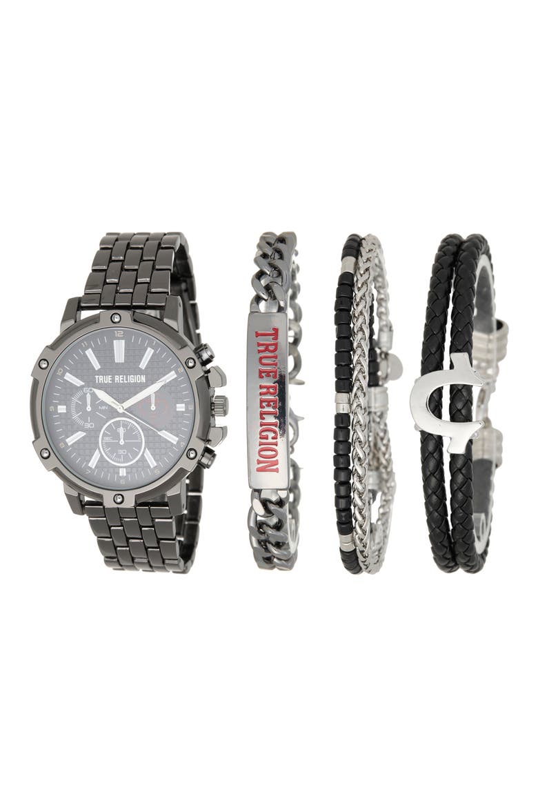 Chronograph Bracelet Watch, 45mm, Main, color, GUNMETAL