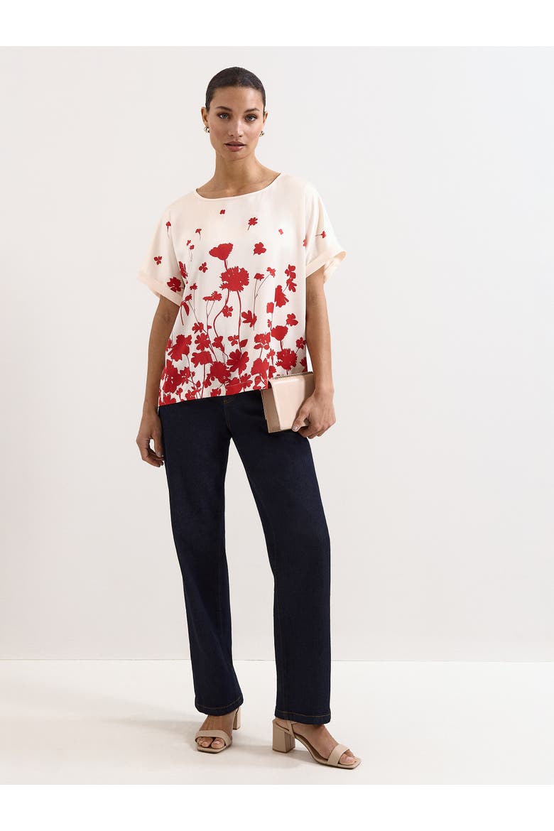 Marion Floral Print Top, Alternate, color, Ivory