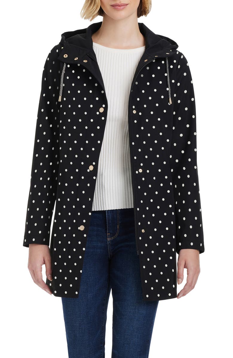 Kate Spade New York Hooded A-Line Jacket, Alternate, color, Lily Dot