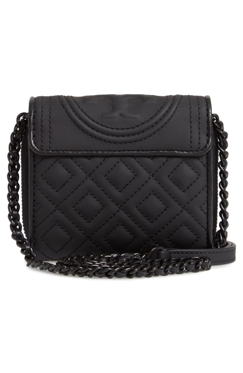 Tory Burch Mini Fleming Matte Wallet on a Chain, Alternate, color, 