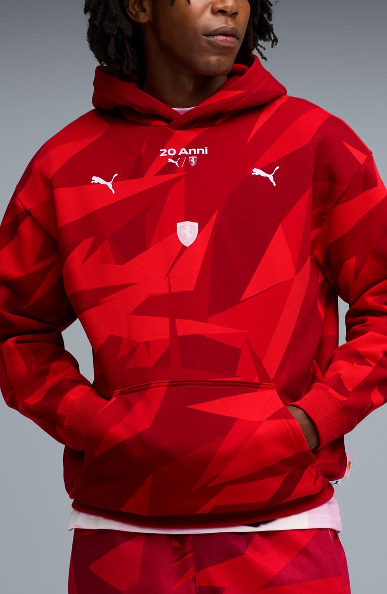 PUMA x Ferrari 20 Years of Red Hoodie, Main, color, Rosso Corsa