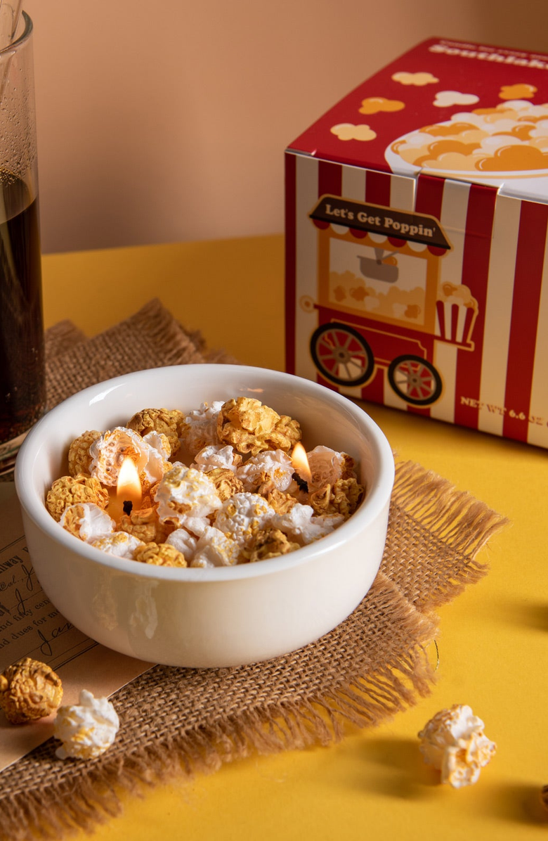 Southlake gifts Popcorn Aromatherapy Scented Candle, Alternate, color, Buttery Yellow Popcorn