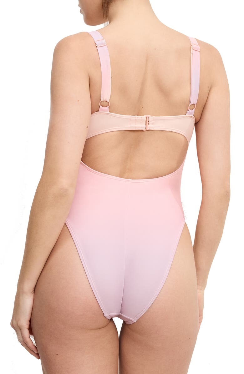 Good American Sunset Underwire One-Piece Swimsuit, Alternate, color, Sunset Gradient004