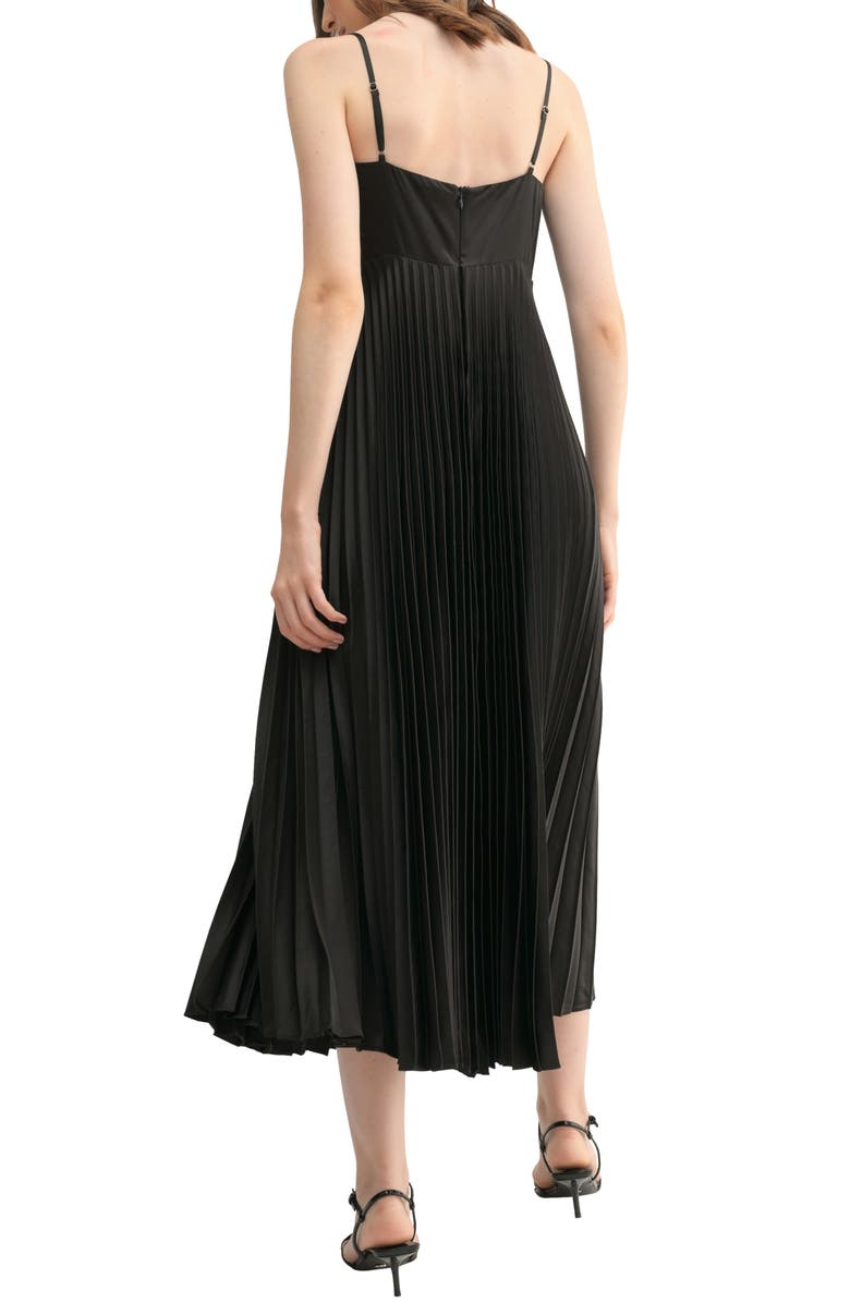Lush Pleated Satin Midi Dress, Alternate, color, 