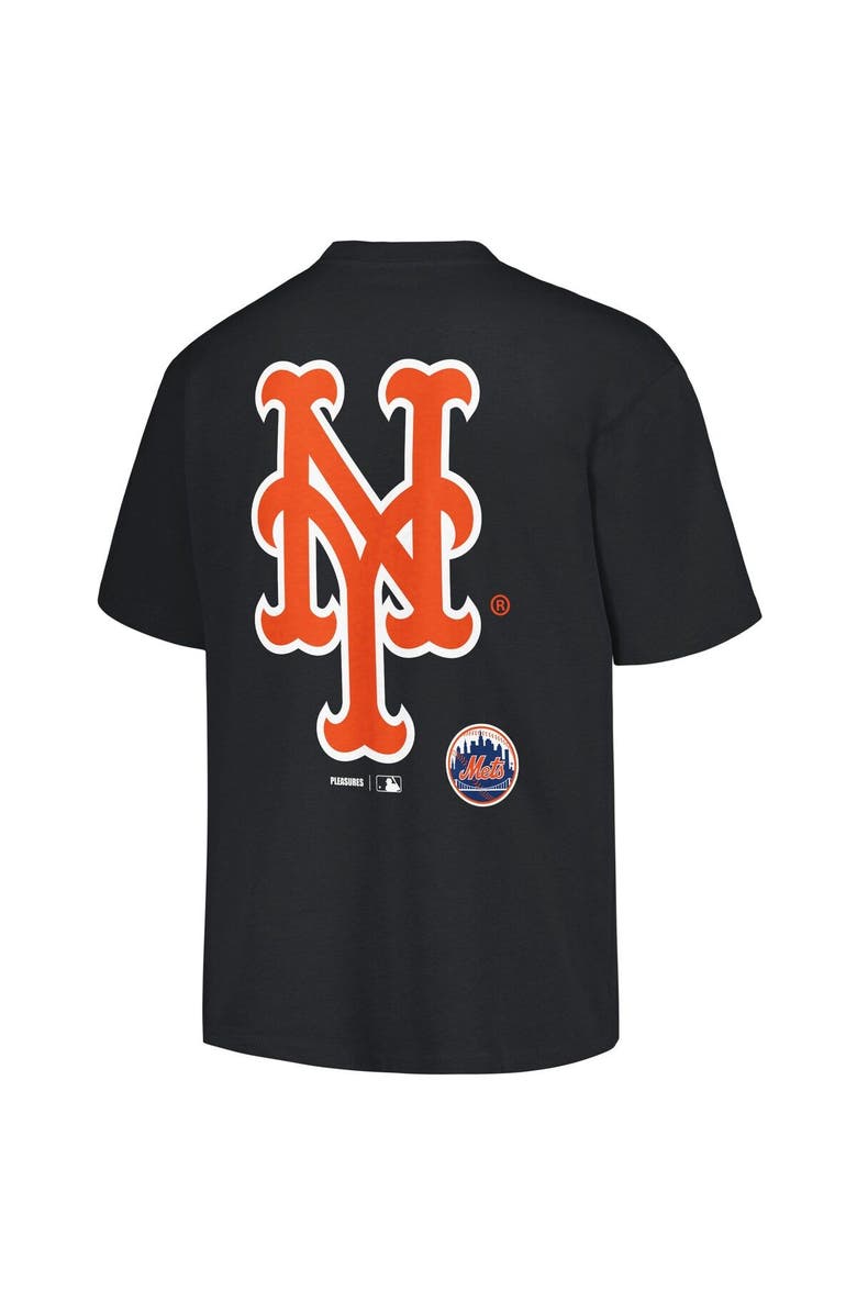 PLEASURES Men's PLEASURES Black New York Mets Ballpark T-Shirt, Alternate, color,