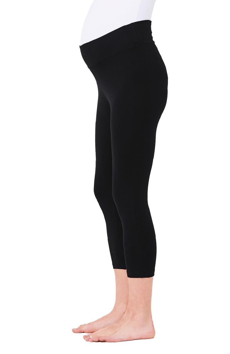 Ripe Maternity Organic Essential 3/4 Leggings, Alternate, color, Black