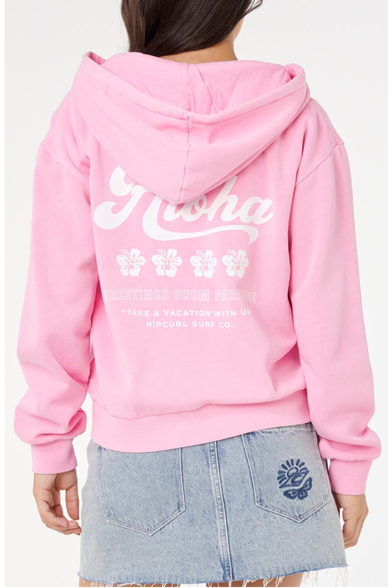 Aloha Graphic Print Relaxed Hoodie, Alternate, color, PASTEL PINK