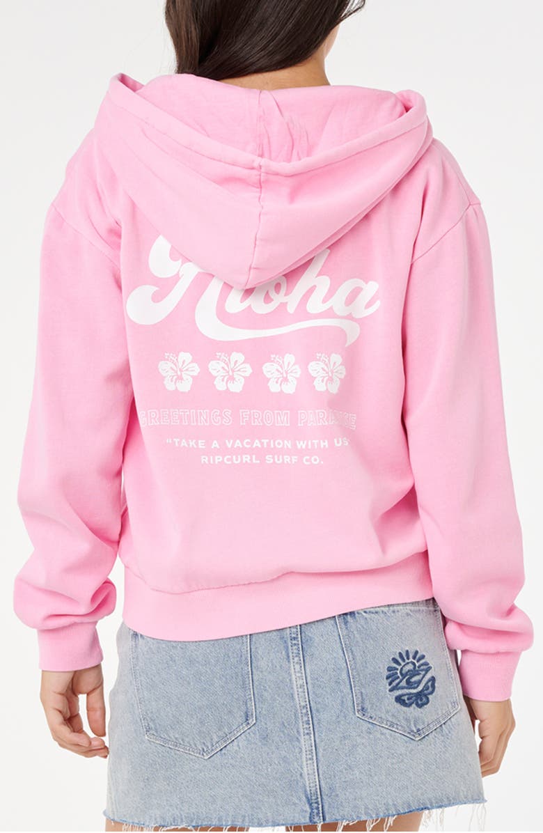 Rip Curl Aloha Graphic Print Relaxed Hoodie, Alternate, color, Pastel Pink