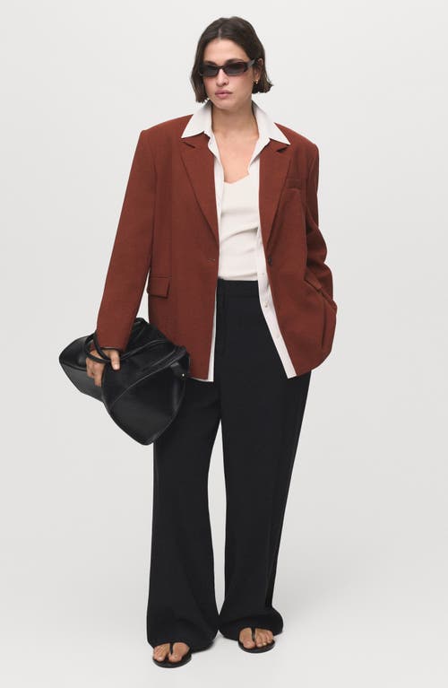 Mango One-button Suit Blazer In Animal Print