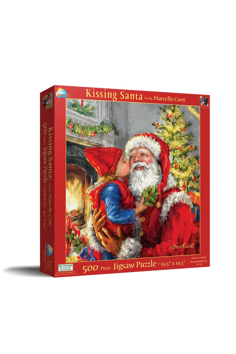 Kissing Santa 500 piece Jigsaw Puzzle for Adults, Main, color, Multicolor