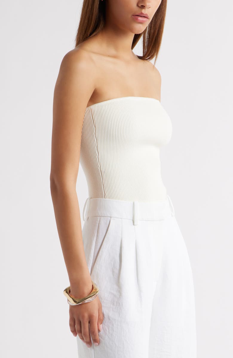 Open Edit Luxe Rib Tube Top, Alternate, color, Ivory Cloud