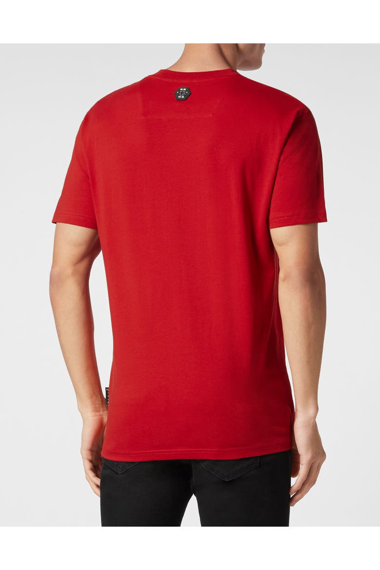 T-Shirt Round Neck Skull&Bones Men, Alternate, color, red