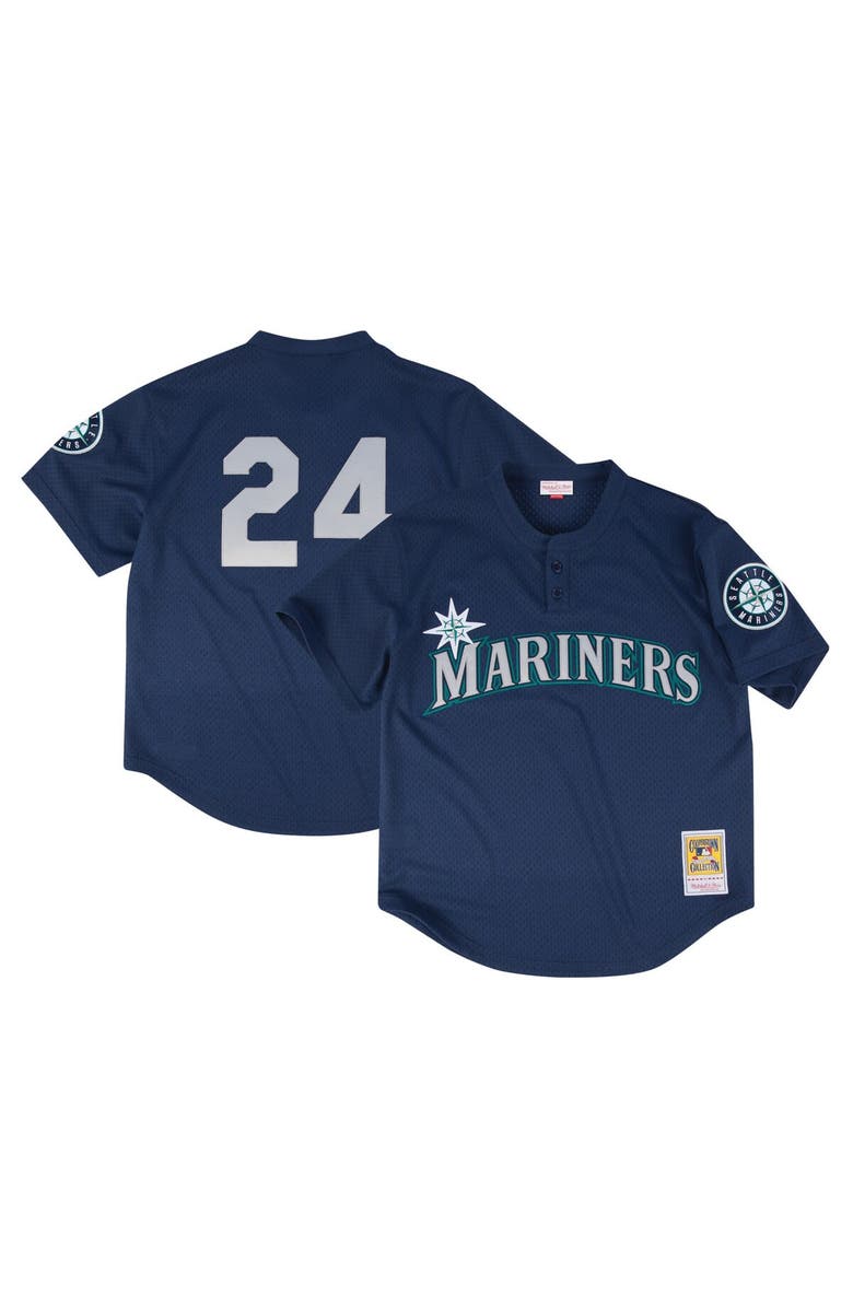 PROFILE Men's Profile Navy Seattle Mariners Big & Tall Cooperstown Collection Mesh Batting Practice Jersey, Main, color, Navy