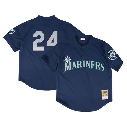Profile Navy Seattle Mariners Big & Tall Cooperstown Collection Mesh Batting Practice Jersey In Blue