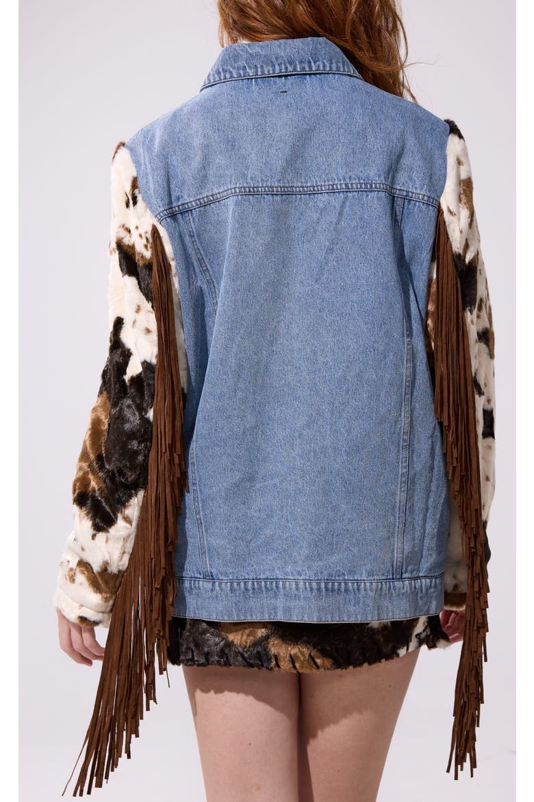 Lila Fringe Jacket, Alternate, color, DENIM