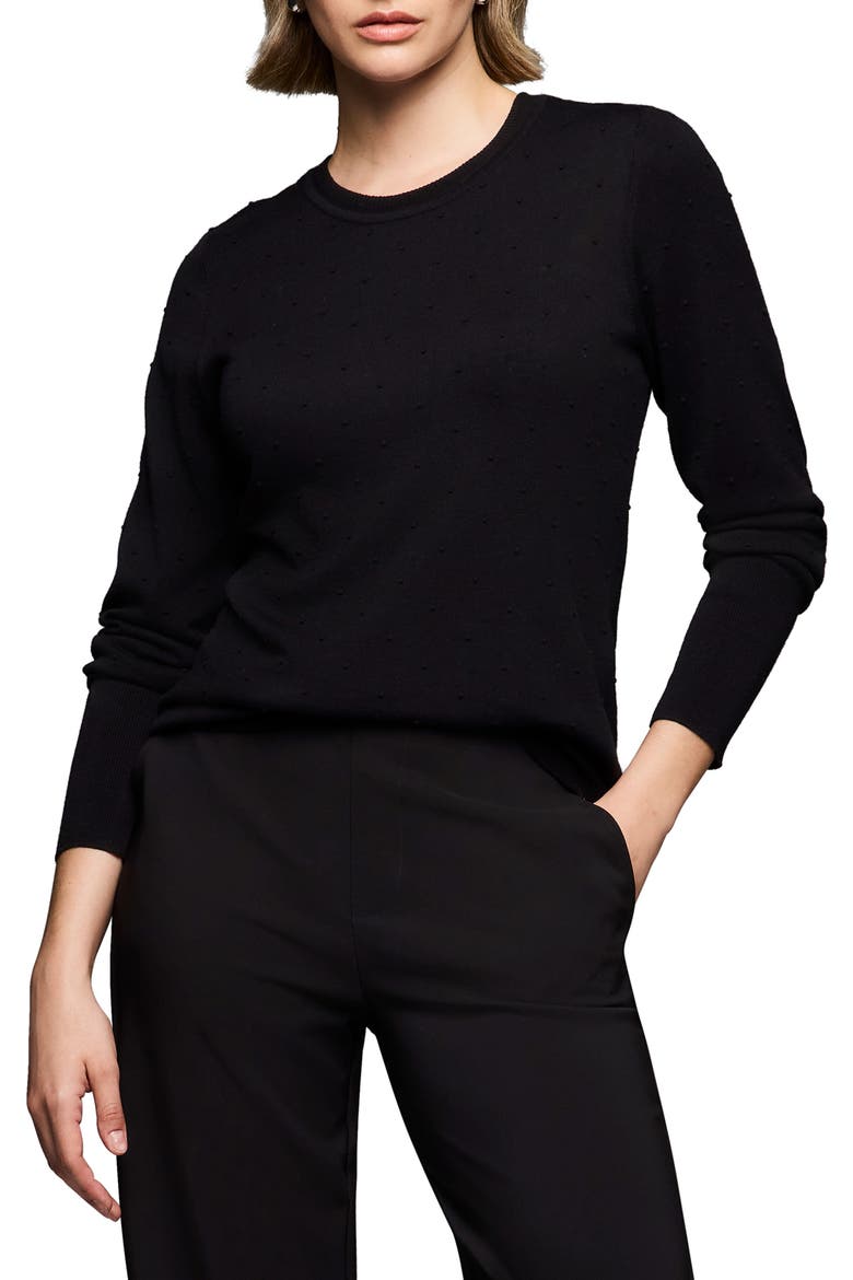 Dot Stitch Sweater, Main, color, BLACK ONYX