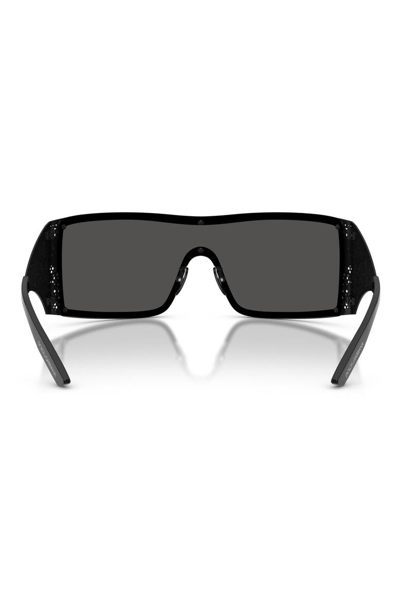 138mm Rectangular Shield Sunglasses, Alternate, color, MATTE BLACK / DARK GREY