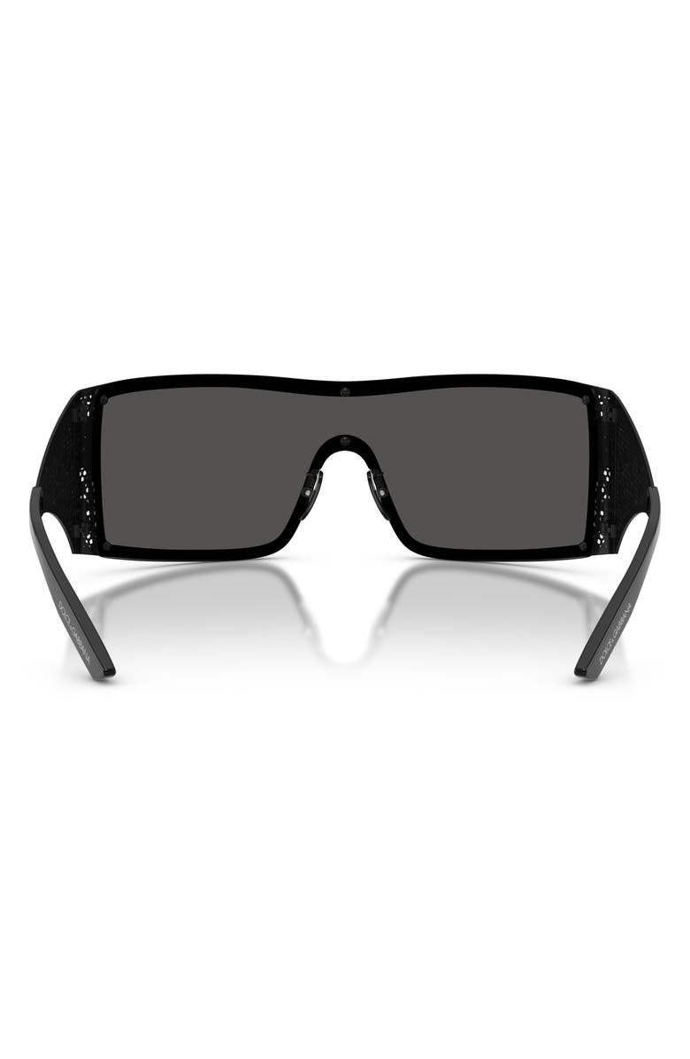 Dolce&Gabbana 138mm Rectangular Shield Sunglasses, Alternate, color, Matte Black / Dark Grey