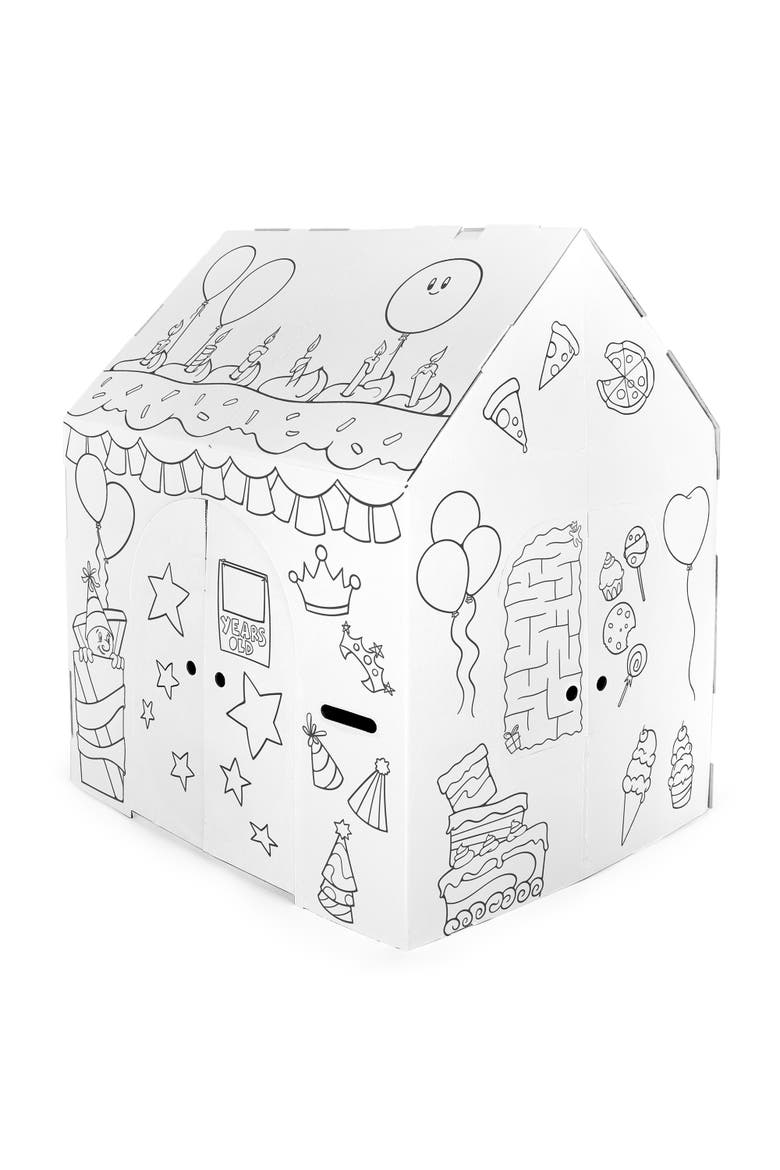 Birthday Arts & Craft Cardboard Fort, Alternate, color, Multicolored