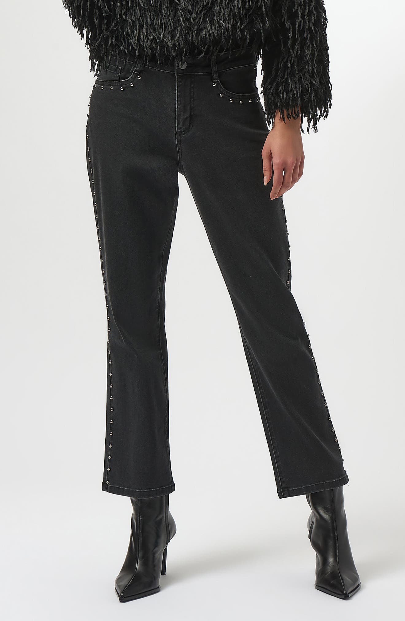 Joseph Ribkoff Studded Mid Rise Straight Leg Jeans (Women) | Nordstromrack