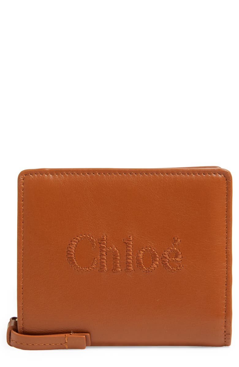 Chloé Sense Leather Compact Wallet, Main, color,