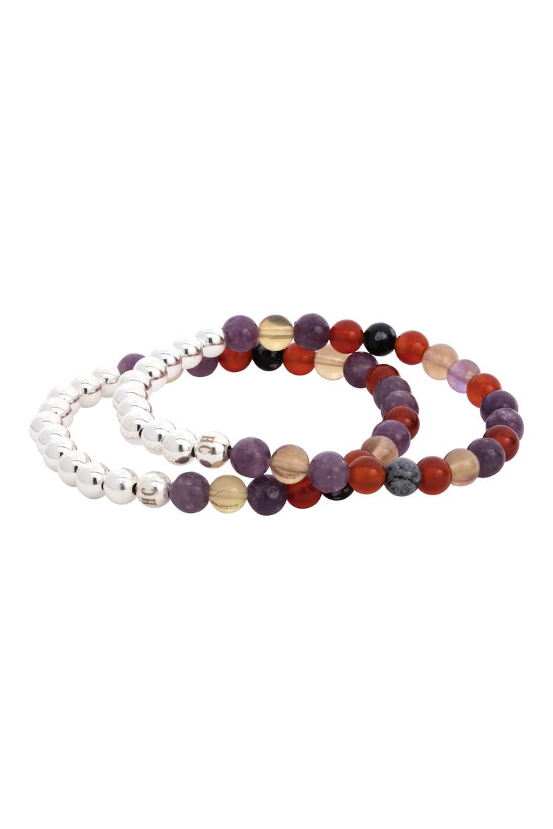 N62 Smooth Digestion Set of 2 Healer's Bracelets, Alternate, color, SILVER