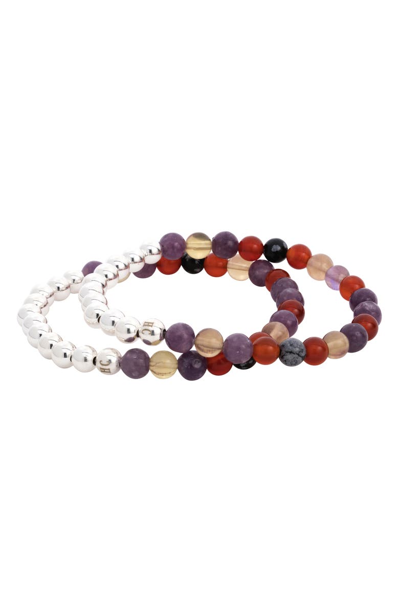 The Healer’s Collection N62 Smooth Digestion Set of 2 Healer's Bracelets, Alternate, color, Silver