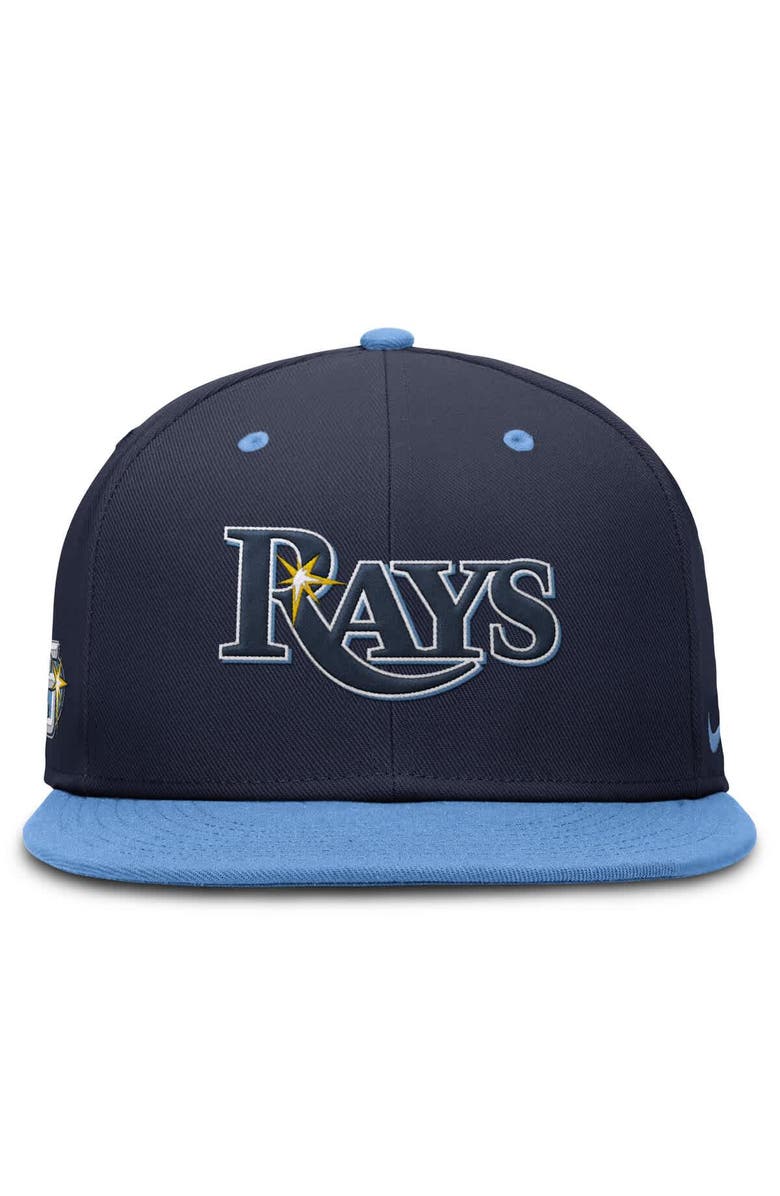Nike Men's Nike Navy/Light Blue Tampa Bay Rays 25th Anniversary True Primetime Two-Tone Performance Fitted Hat, Alternate, color, Navy