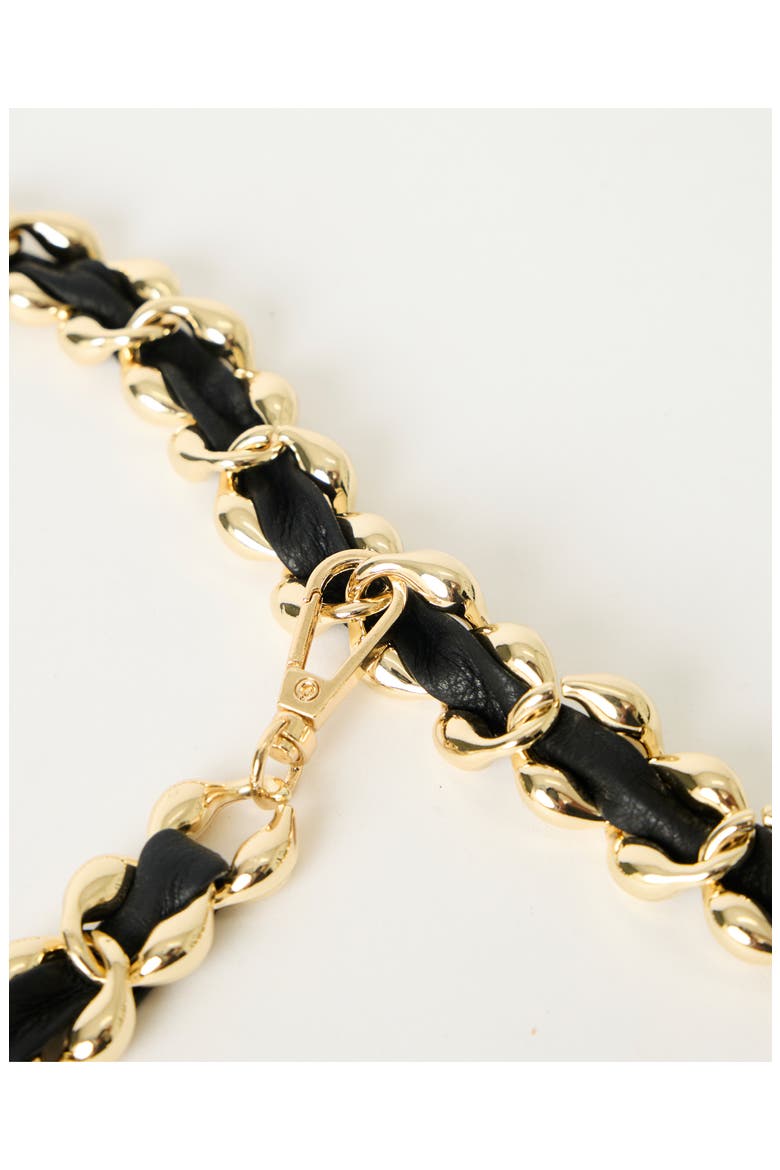 Alastor Chain Leather Belt, Alternate, color, BLACK GOLD