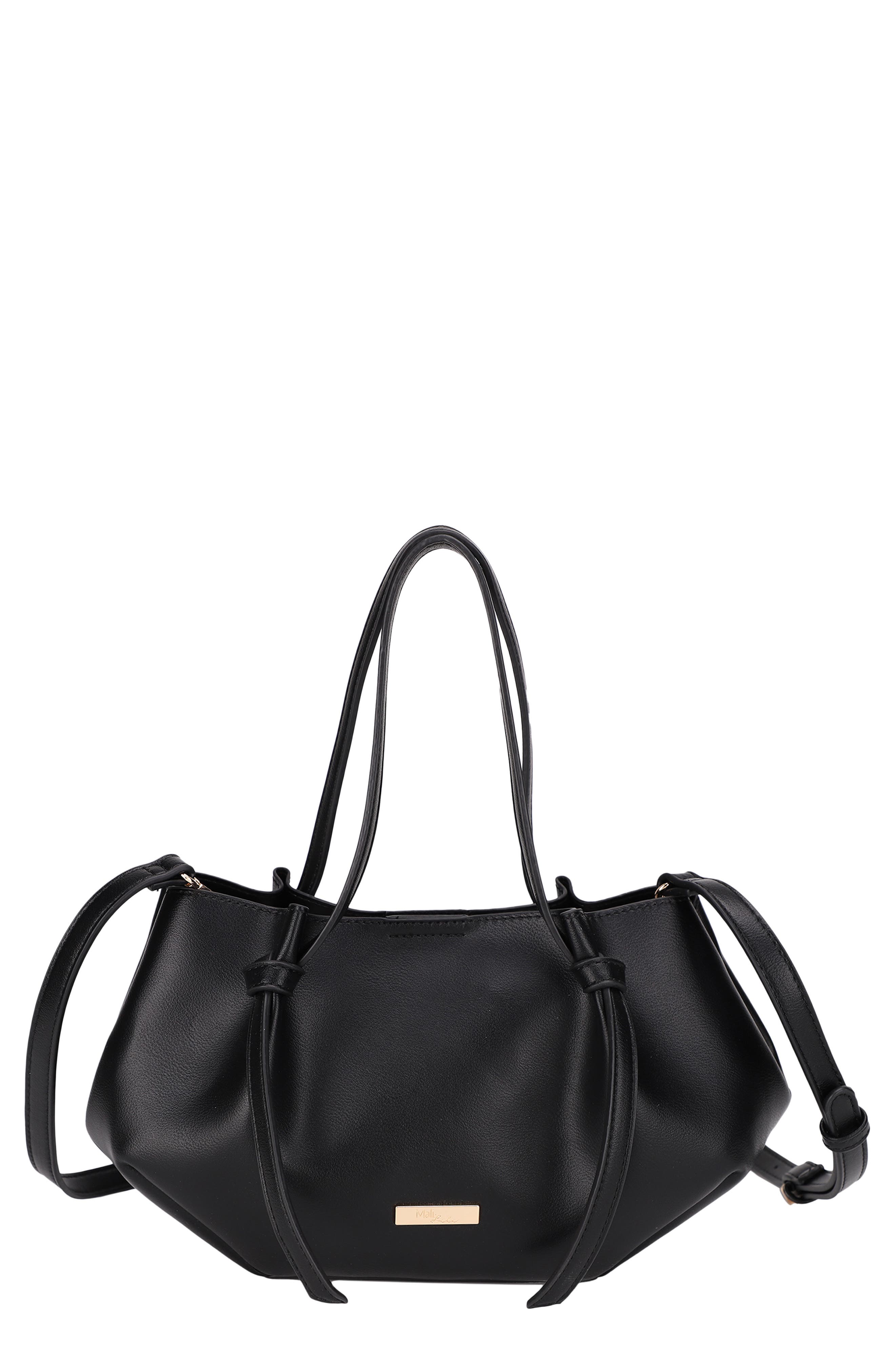 Mali + Lili Mini Lou Lou Vegan Leather Tote, Main, color, Black