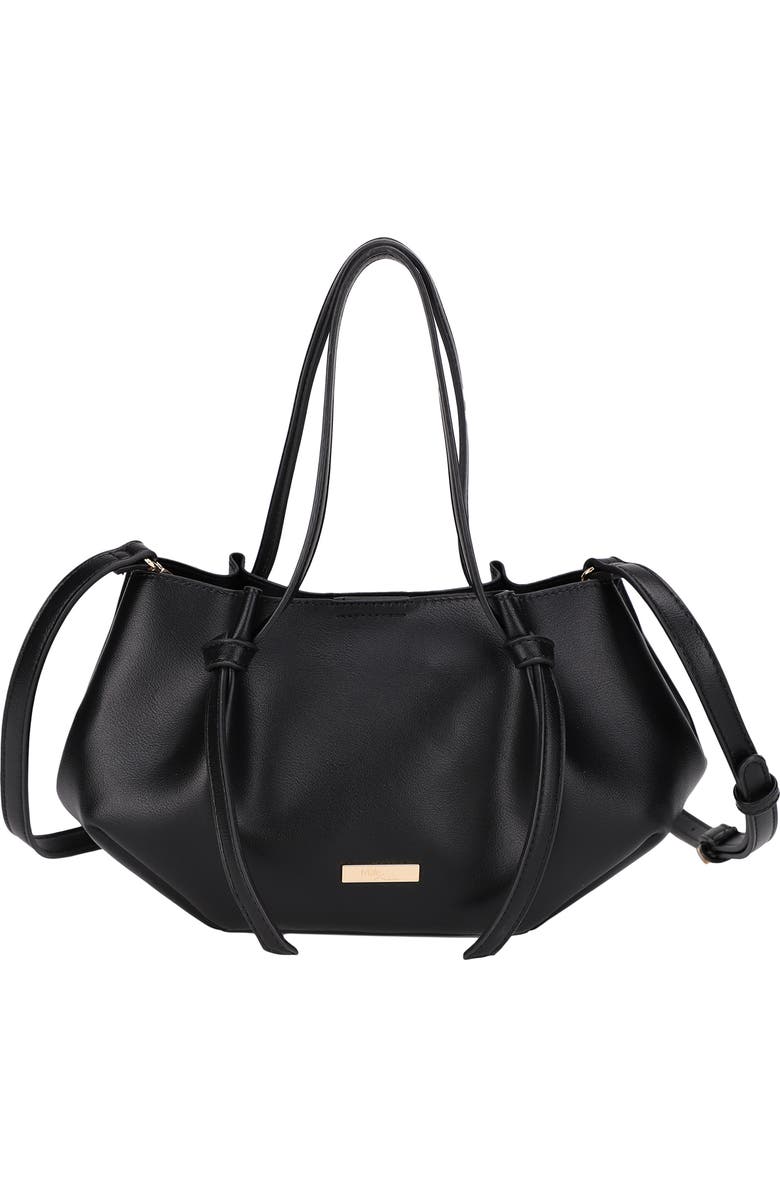 Mali + Lili Mini Lou Lou Vegan Leather Tote, Main, color, Black