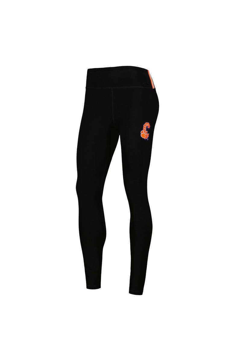 Post Women's Black Clemson Tigers Classic 3-Hit Jersey Leggings, Alternate, color,