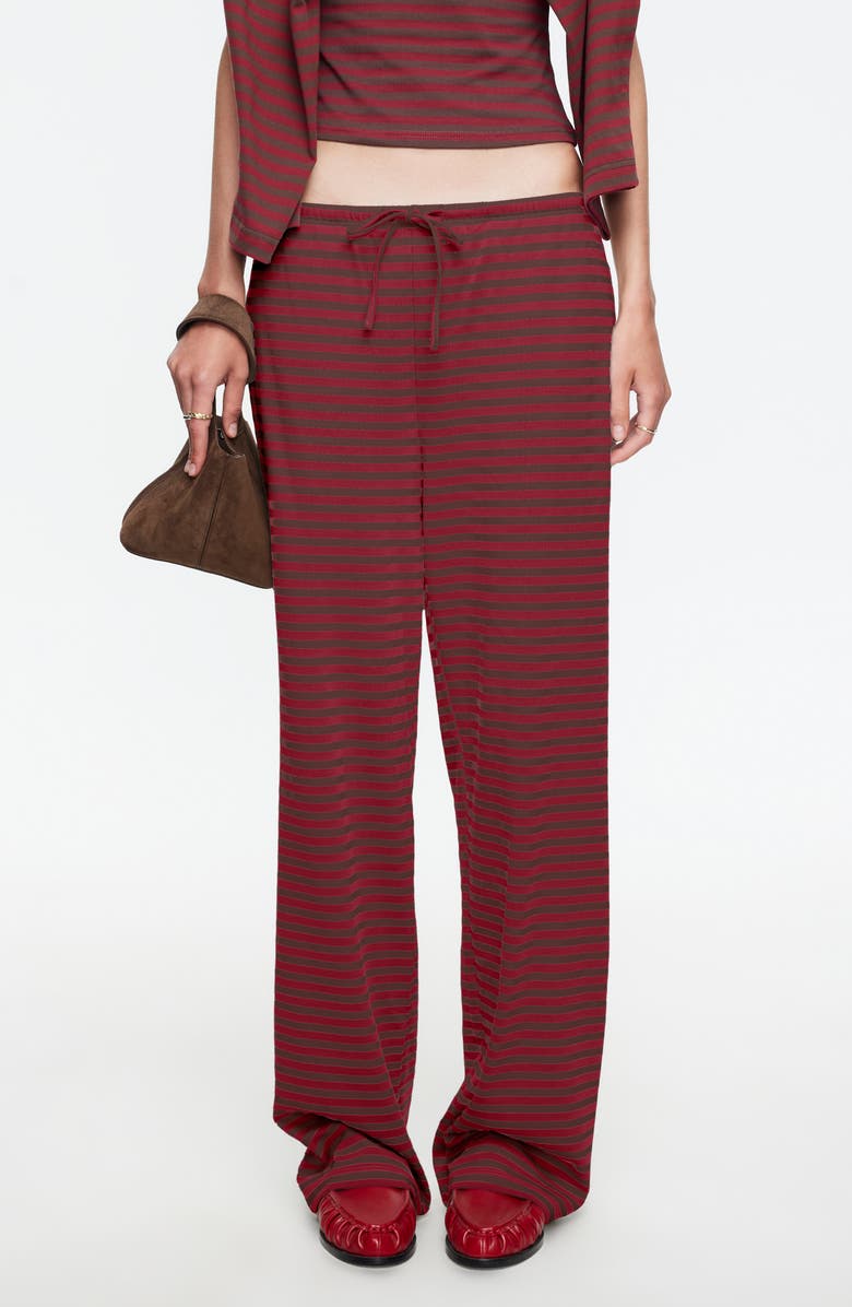 LIONESS Bloom Stripe Pants, Main, color, Chocolate Wine