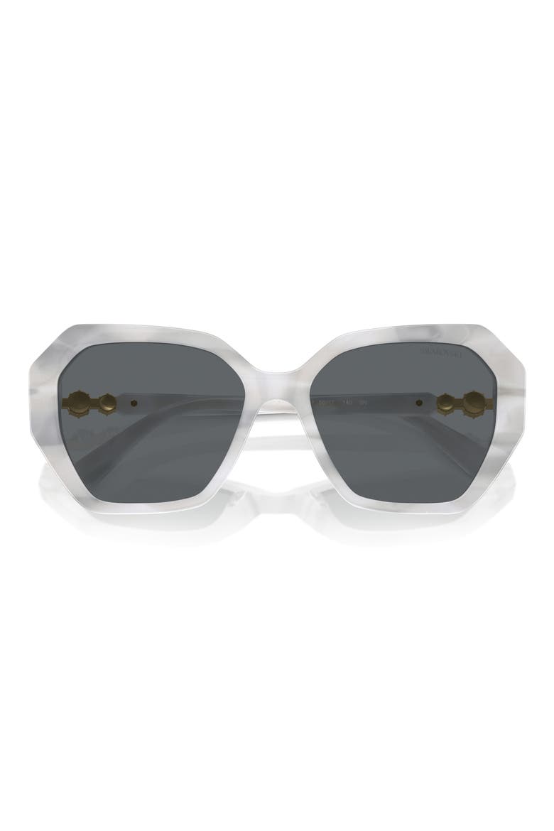 56mm Photochromic Irregular Sunglasses, Alternate, color, WHITE