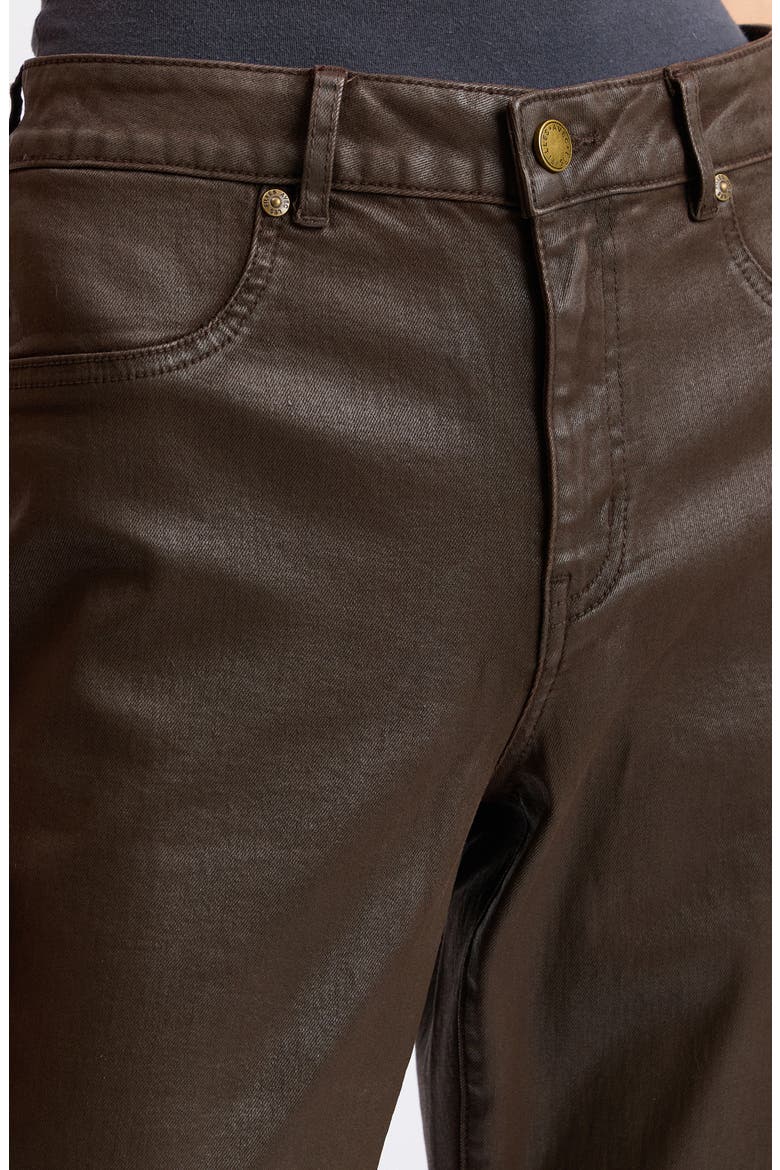 Coated High Waist Bootcut Jeans, Alternate, color, BROWN COATED