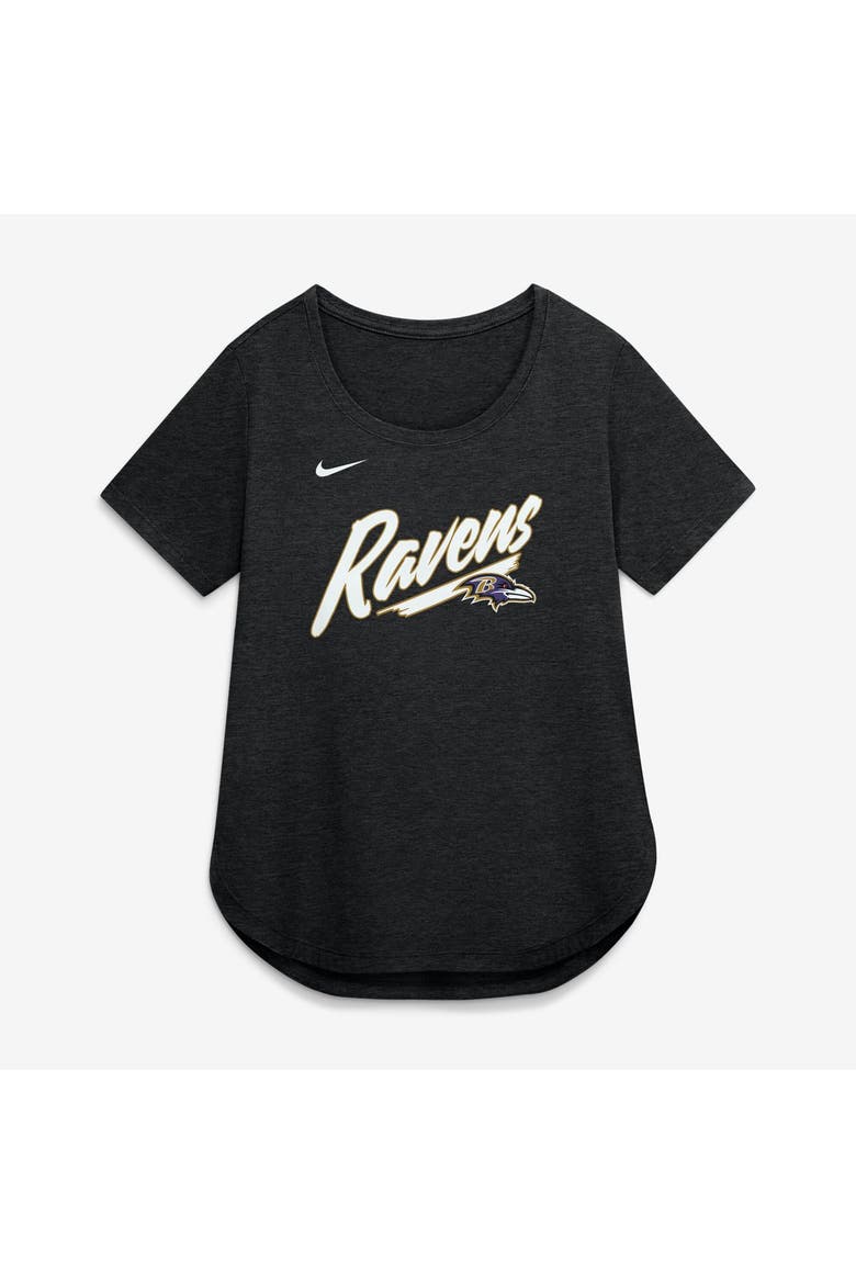 Women's Nike Black Baltimore Ravens Primetime Tri-Blend T-Shirt, Alternate, color, Black