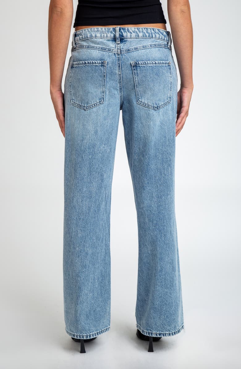 I Love Who I Am Low Rise Baggy Flare Jeans, Alternate, color, Blue/ Black Light Med