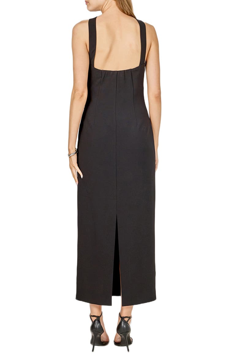Neck Detail Cocktail Dress, Alternate, color, BLACK