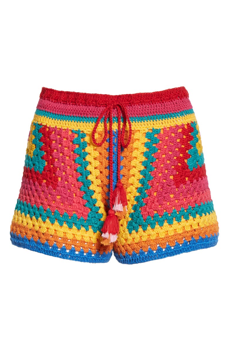 FARM Rio Stripe Crochet Shorts, Alternate, color,