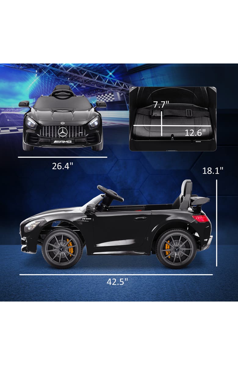 Qaba Mercedes-Benz AMG GTR 12V Kids Ride on Car with Remote Control, Alternate, color, Black