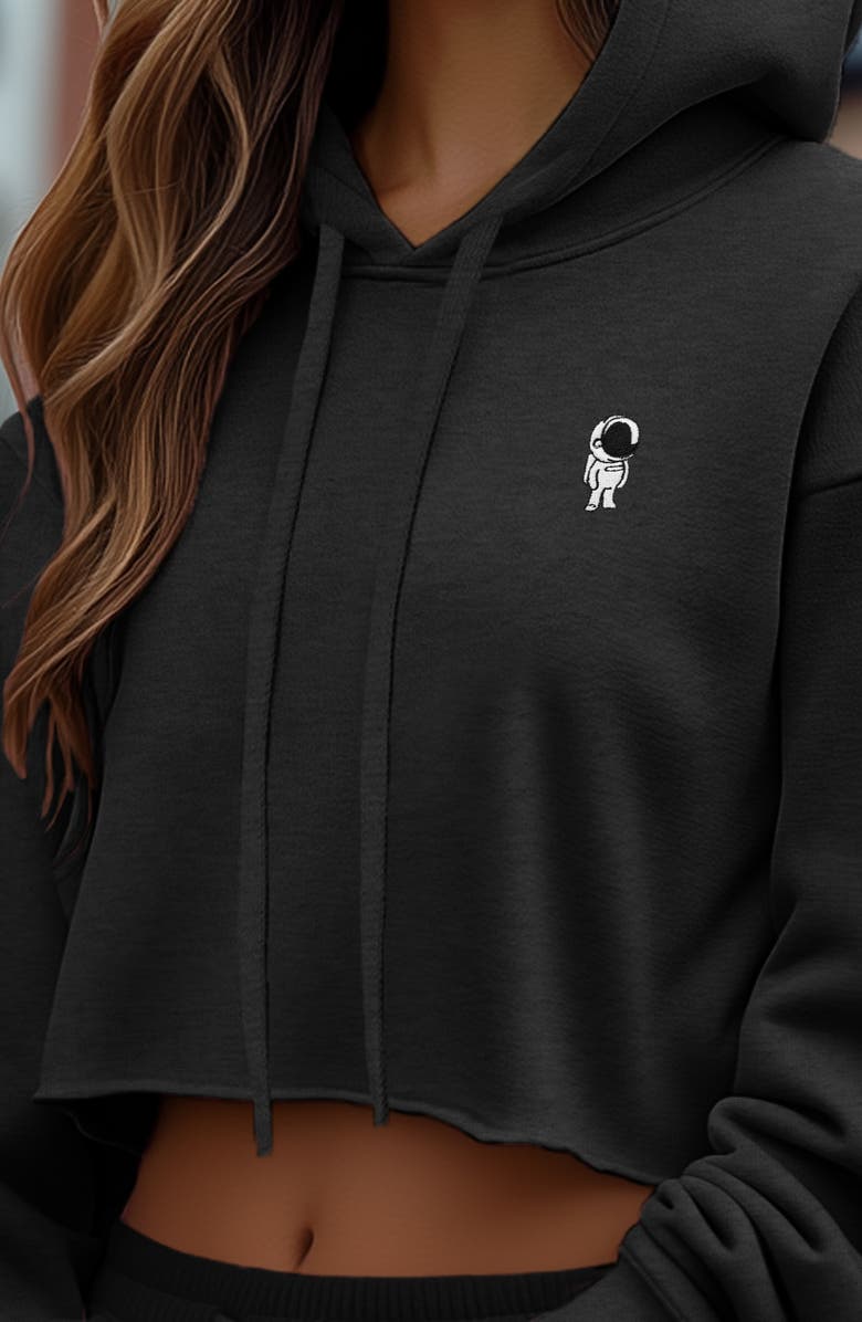 Dalix Astronaut Cropped Hoodie, Alternate, color, Dark Heather