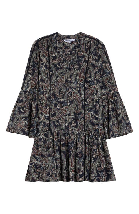 Novessa Long Sleeve Paisley Minidress