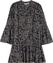 Veronica Beard Novessa Long Sleeve Paisley Minidress