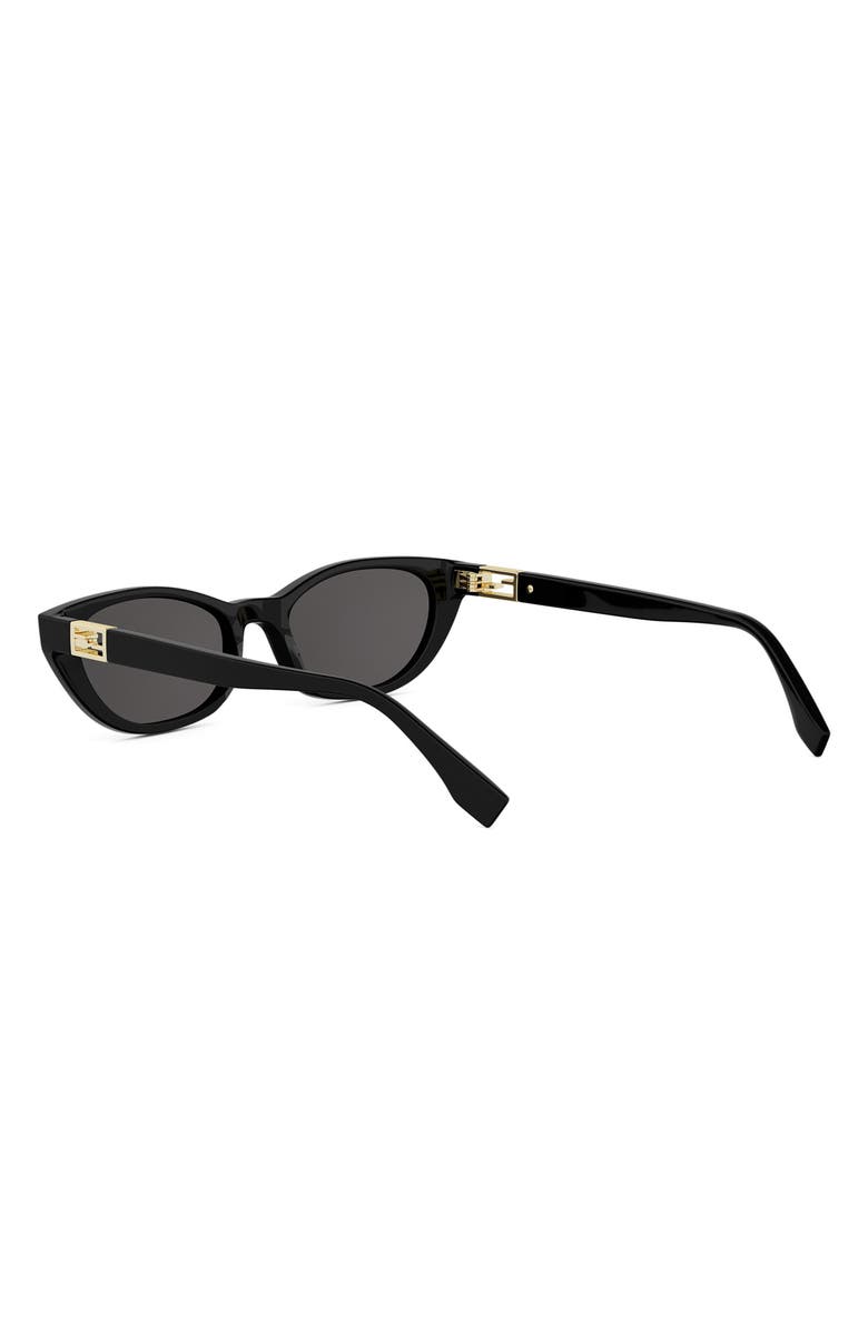 Fendi Baguette 54mm Cat Eye Sunglasses, Alternate, color, Shiny Black / Smoke