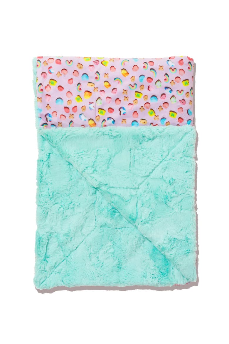 Snuggle Blanket, Main, color, Aqua Blue, Light Pink