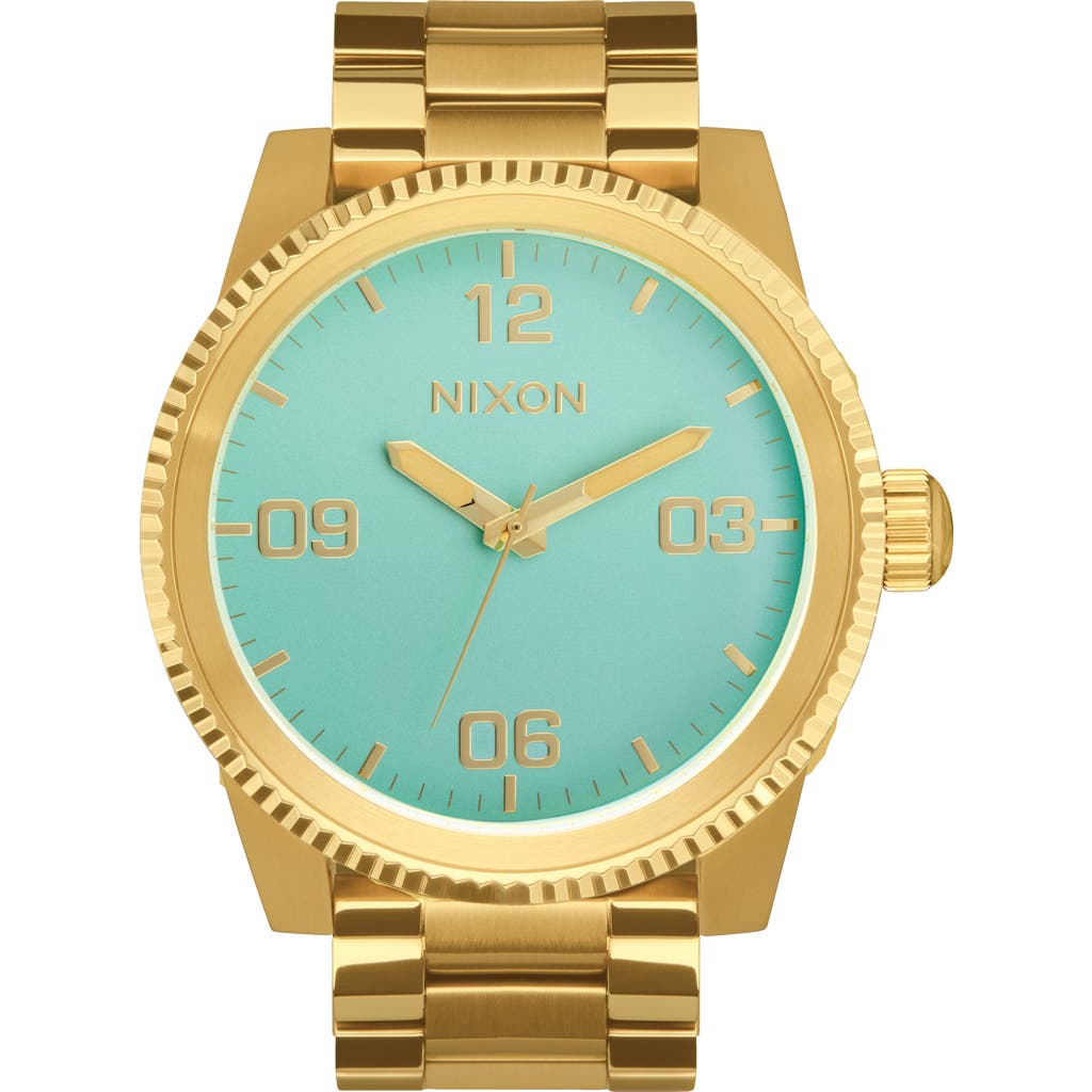 Nixon Corporal Bracelet Watch, 48mm in Gold /Turquoise /Gold  product