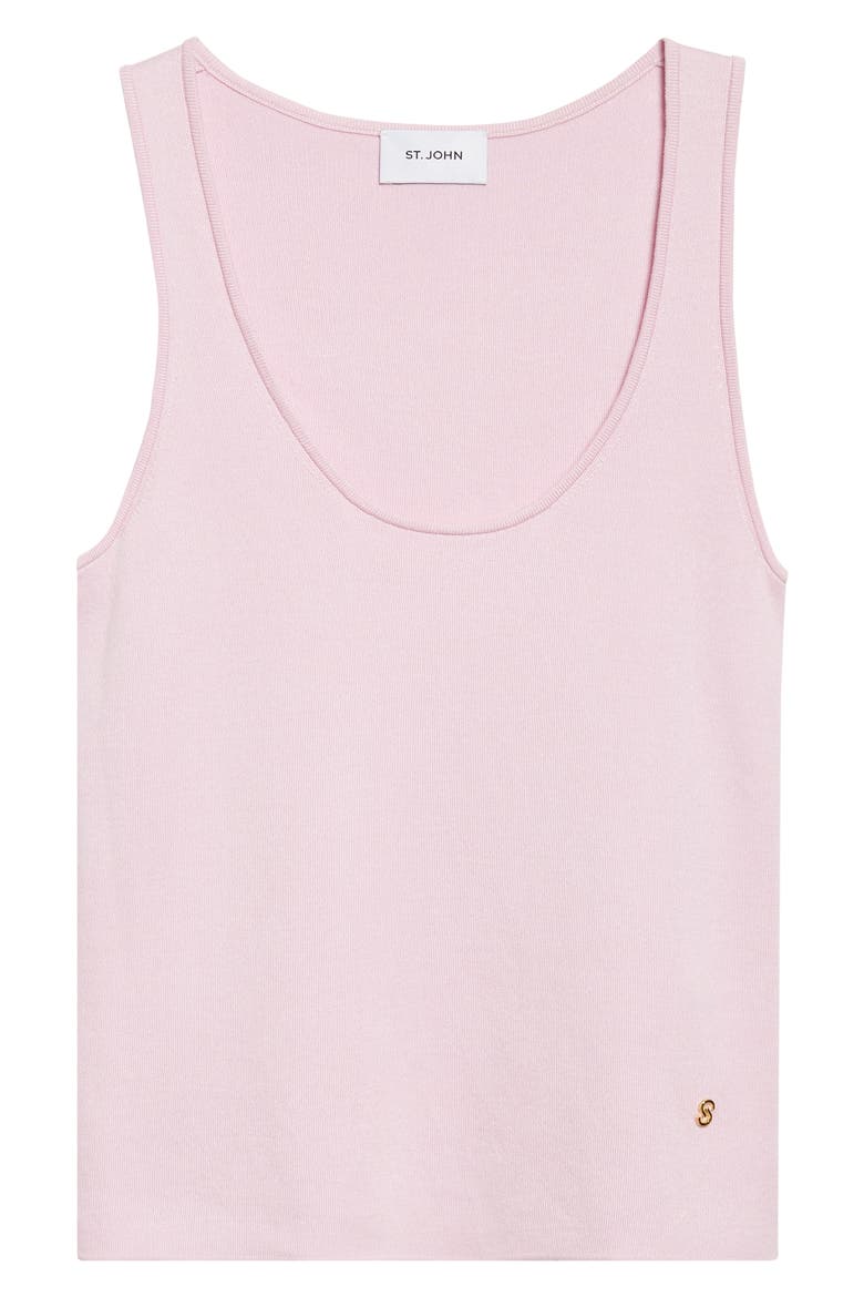 Silk & Cotton Sweater Tank, Alternate, color, PEONY